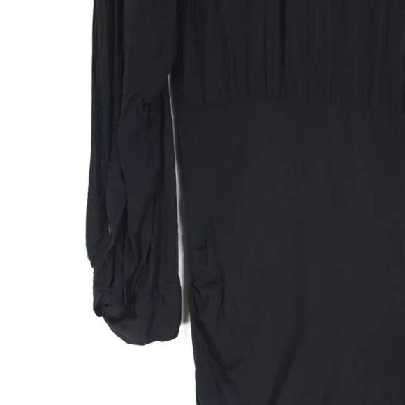 ISABEL MARANT ETOILE Knee-Length Black Ruffle‎ Pleated Dress Size 40 SILK Blend